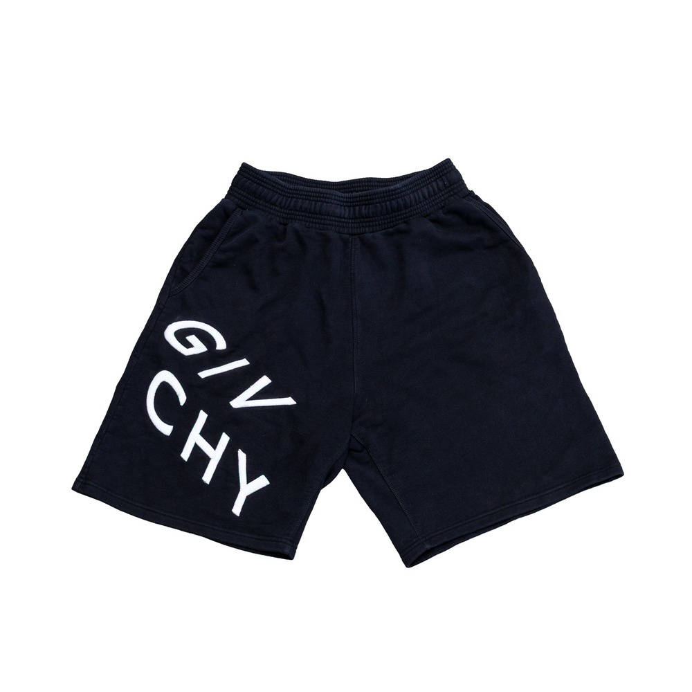 Givenchy Paris Black Embroidered Logo Sweat Shorts Mens Size M